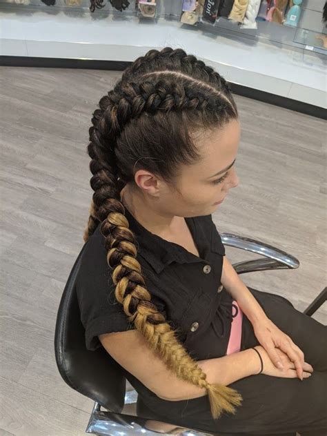 Extra Thick And Pulled Out Dutch Braid Extensions In Ombre Brown To Blonde In 2020 Braids With