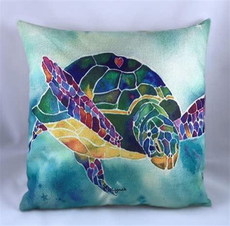Sea Turtle Throw Pillow With Insert And Wfree Shipping Etsy