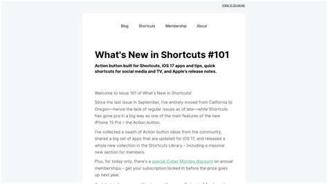 Whats New In Shortcuts Issue 101 Matthew Cassinelli