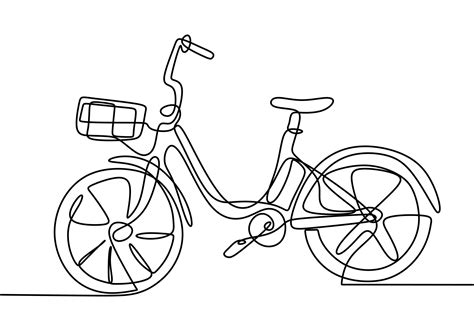 One Line Drawing Or Continuous Line Art Of Bicycle Vector Illustration