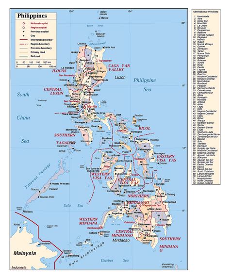 Político Y Administrativas Divisiones Mapa De Filipinas Filipinas