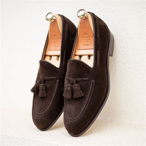 Tassel Loafers 80367 Forest In Brown Suede Gents Shoes Mens