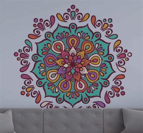 Mandala Full Of Colors Floral Wall Decal Tenstickers
