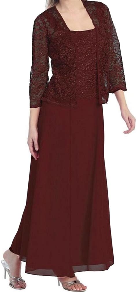 Womens Long Mother Of The Bride Evening Formal Lace Dress