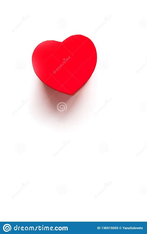 Isolated Valentines Day Background With Single Red Heart Stock Image