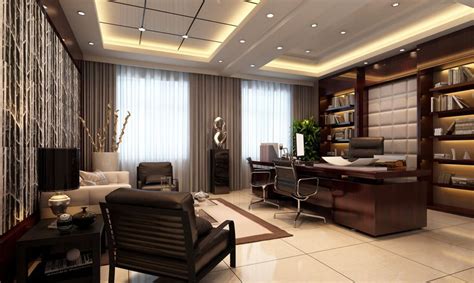 Modern Ceo Office Interior Design Old New Silvergray Accents