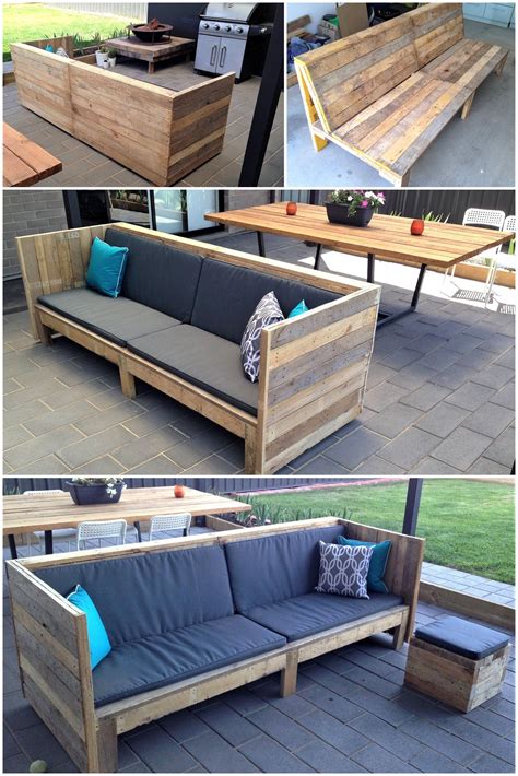 Diy Pallets Wooden Outdoor Couch Palletfurniture Pallet Furniture