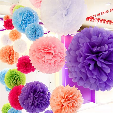 Diy Multi Colour 12 30cm 5pcs Paper Flowers Kissing Ball