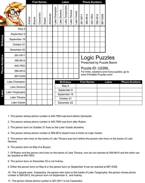 Printable Logic Puzzles With Grids Printable World Holiday