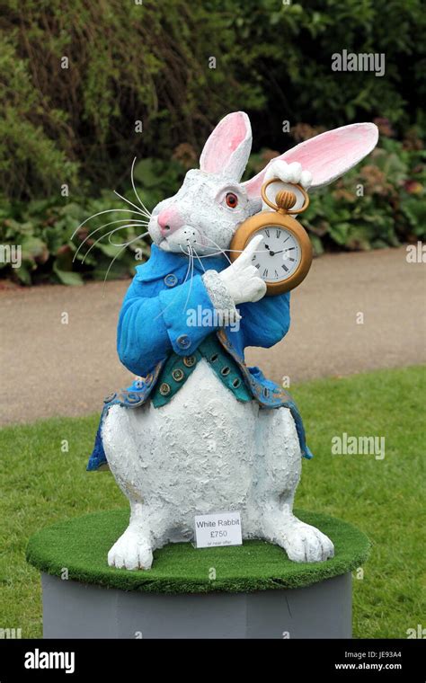 Garden Ornament Or Statue Of The White Rabbit From Alice In Wonderland