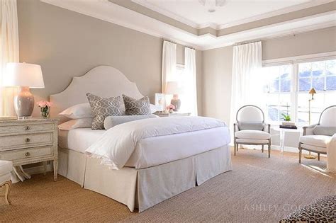 Beautiful Cream And Gray Bedroom Is Clad In Sisal Carpeting And Gray