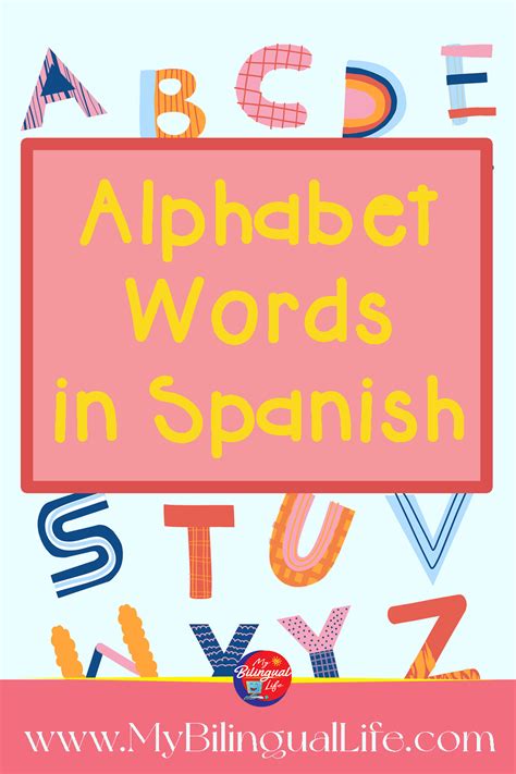 Spanish Alphabet Words My Bilingual Life