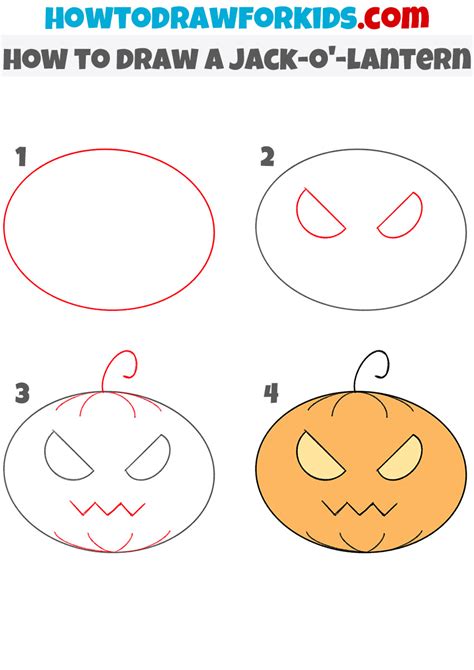 How To Draw A Jack O Lantern For Kindergarten Easy Drawing Tutorial