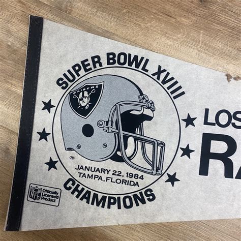 Los Angeles Raiders Super Bowl 18 Champions Vintage 1983 Nfl Football