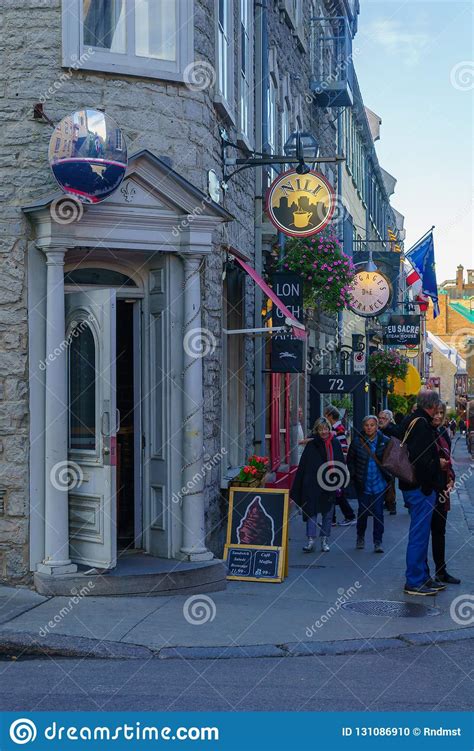 Old Town With Historic Buildings In Quebec City Editorial Image