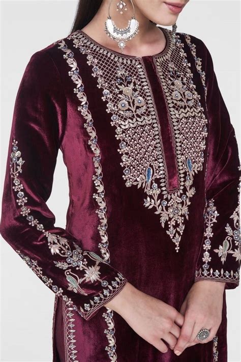 Laksh Suit Velvet Dress Designs Embroidery Fashion Embroidery Suits