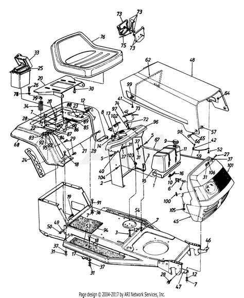 Mtd H F Lawn Tractor L Parts Diagram For Complete Assembly