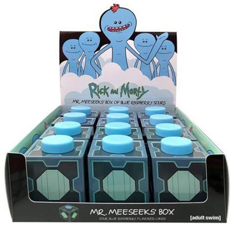 Rick Morty Meeseeks Blue Raspberry Sours Box Of 12 Candy Tins Boston