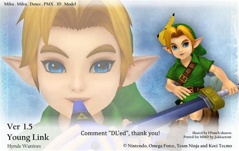 Mmd Young Link Dl Ver 15 Hyrule Warriors By Jakkaeront On Deviantart