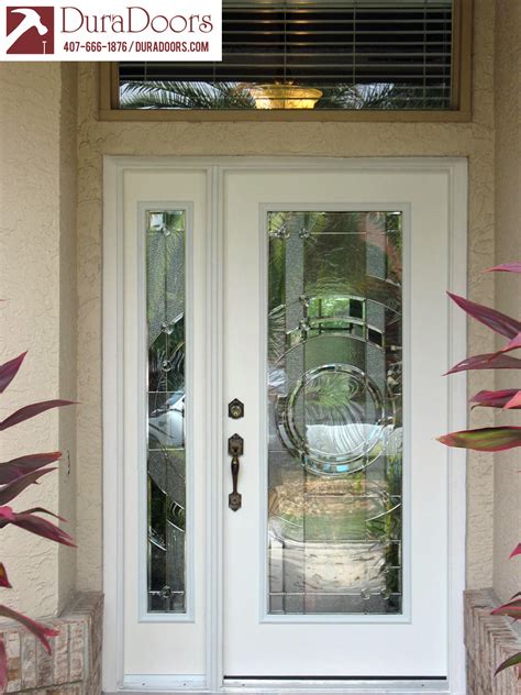Plastpro Entry Door And Sidelight With Entropy Glass By Odl Duradoors