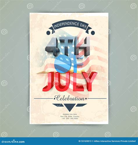 American Independence Day Invitation Card Stock Illustration Illustration Of Event America