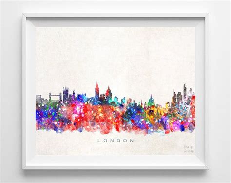 London Skyline Print England Print London Art Cityscape Etsy Wall