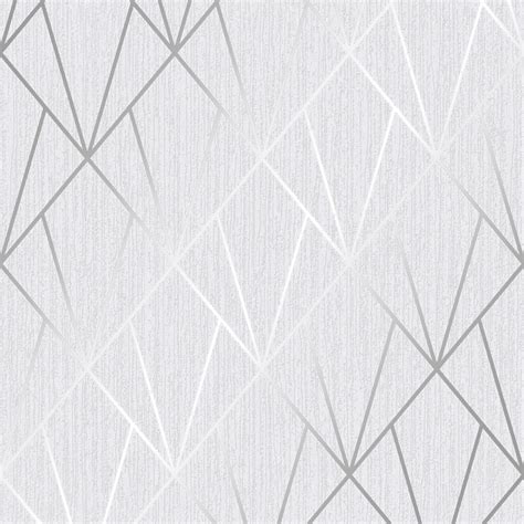 Sample Indra Geometric Glitter Wallpaper Silver 53 X 30cm