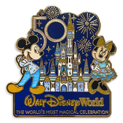 Mickey Mouse Pin And Patch Set Walt Disney World 50th Anniversary
