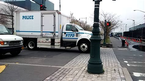 Nypd Fleet Services Division Box Truck Arriving At The Manhattan