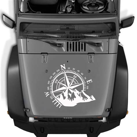 buy fochutech car decals compass with ain car hood stickers waterproof vinyl sticker car hood