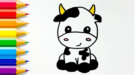 Aprende A Dibujar Una Vaca Kawaii Fácil 💙 How To Draw A Cute Cow Easy