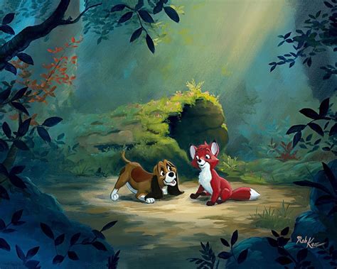 Disney Fine Art Disney Fine Art Disney Paintings The Fox And The Hound