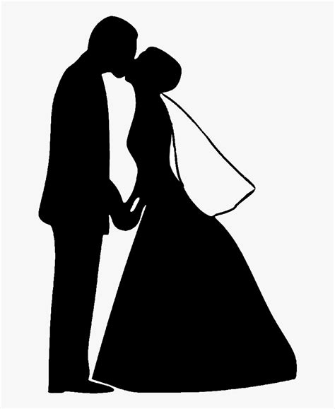 Wedding Party Silhouette Png Download Bride And Groom Silhouette Png