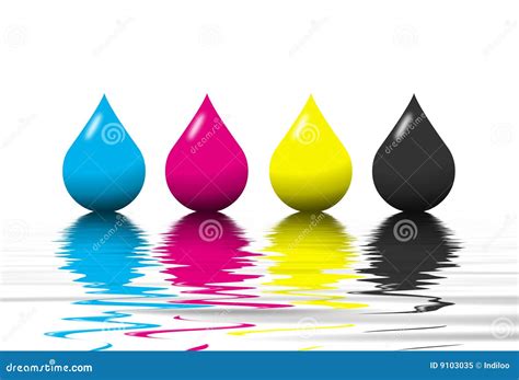 Cmyk Color Droplets Stock Illustration Illustration Of Reflect 9103035