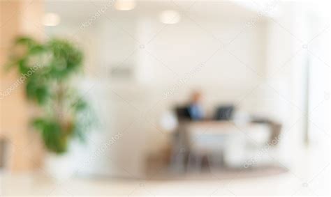 Blurred Office Background Office Worker On The Computer Stock Photo