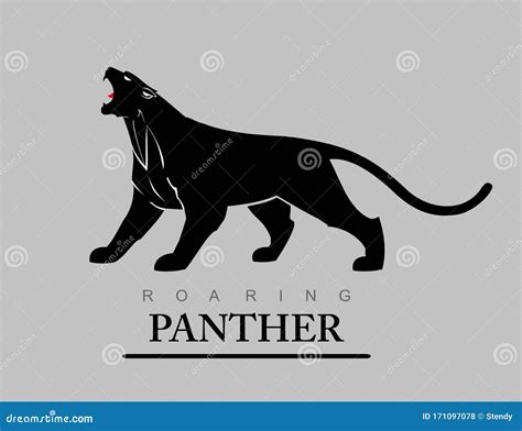 Roaring Panther Side View Head Among Fire Flames Vector Design