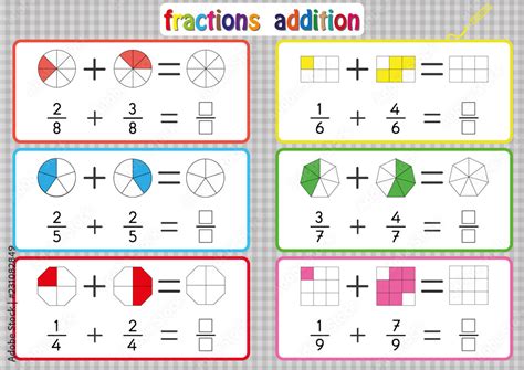 Fractions Addition Printable Fractions Worksheets For Students And