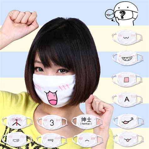 5pcslot Cute Anti Dust Cotton Mouth Mask Anime Cartoon Muffle Face