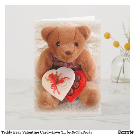 Teddy Bear Valentine Card Love You Beary Much Holiday Card Zazzle