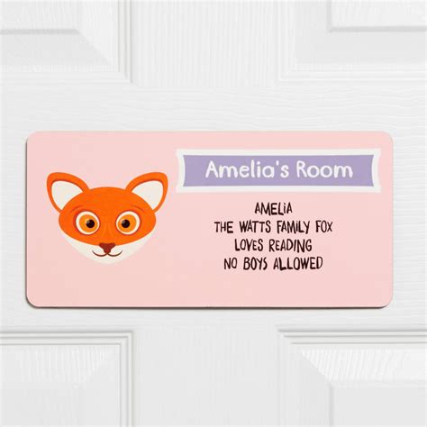 Quick and easy no downloads necessary. Personalised Children's Animal Bedroom Door Sign By ...