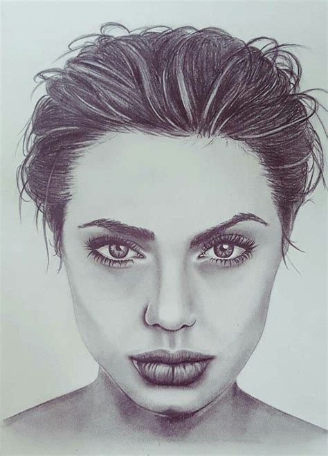 Angelina Jolie Desenhos Realistas Rosto Desenhos
