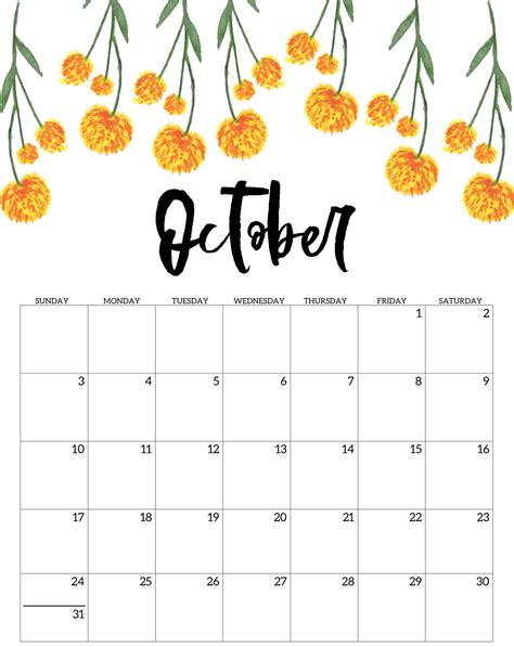 October 2021 Blank Calendar Printable Templates With Notes