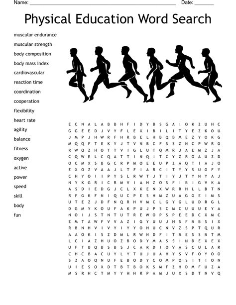 Physical Education Word Search Wordmint
