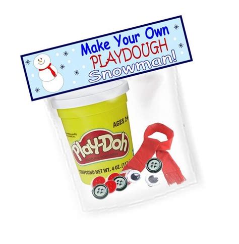 Make A Snowman Playdough Goody Bags Bag Toppers Etsy In 2022