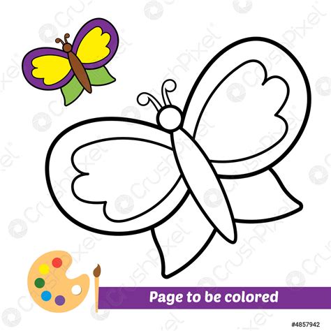 Coloring Book For Kids Butterfly Vector Stock Vector 4857942