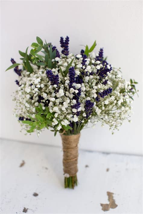Bouquet Of Baby S Breath With Eucalyptus And Lavender Stock Photo