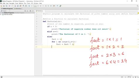 Python Program To Calculate The Factorial Of Given Number Using User