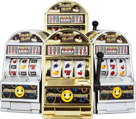 4 Pieces Mini Slot Machine Toy Lucky Slot Machine Bank With Spinning Reels Golden And Silver