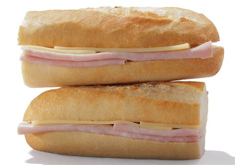 ham and cheese baguette