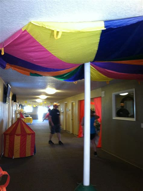 Vbs Ideas Use A Parachute On The Ceiling For A Big Top Feel I Used A